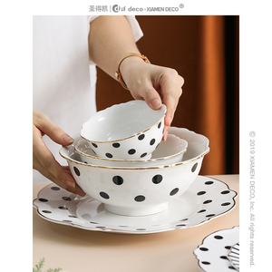 Service <span class=keywords><strong>de</strong></span> table en céramique nordique <span class=keywords><strong>de</strong></span> la série Polka Dot - Product Image 5