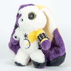 30厘米可怕的兔子毛绒动物娃娃紫色黄色铆钉装饰兔子治愈毛绒玩具 - Product Image 5
