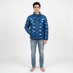 Custom <b>Men's</b> Winter <b>Long</b> Puffer <b>Jacket</b> with Stand Collar Waterproof Polyester Shell OEM Design Wearable Clothing - Product Image 1