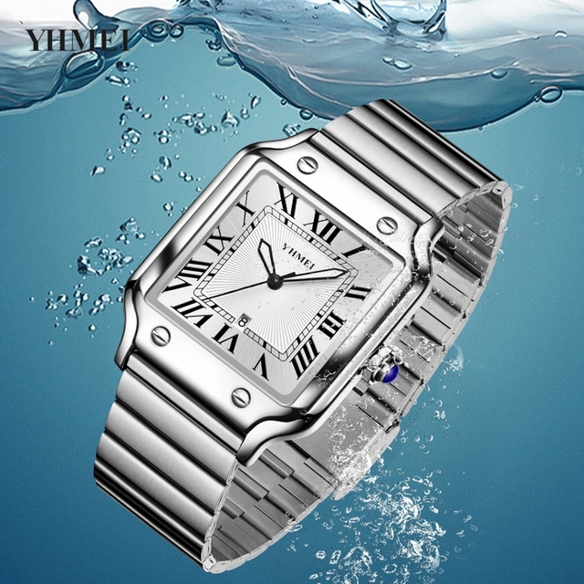 Slim Quartz Watch Men Luxury Wrist Watches Men Stainless Steel Mens Watches Private Label Square Cheap Price