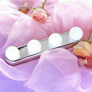 Espejo <span class=keywords><strong>de</strong></span> <span class=keywords><strong>tocador</strong></span> portátil superbrillante, 4 bombillas LED estilo Hollywood, maquillaje - Product Image 1