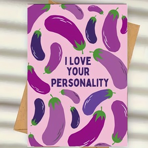 Carte <span class=keywords><strong>de</strong></span> vœux amusante personnalisée pour la Saint-<span class=keywords><strong>Valentin</strong></span> pour petit ami, couleur aubergine - Product Image 4
