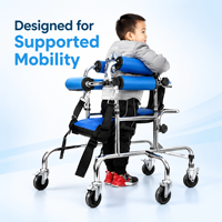 Déambulateur réglable pour enfants, à 8 roues en acier, pour l'apprentissage de la marche et de la position debout, pour enfants de 90 à 130 cm