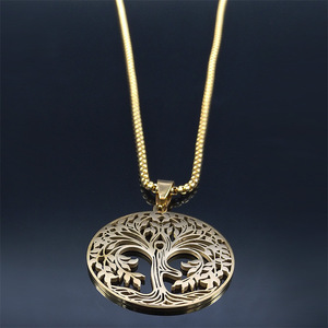 Collar con Árbol de la Vida y Triskelión Celta para Mujer y Hombre, Acero Inoxidable, Color Dorado, Joyería Pagana - Product Image 4