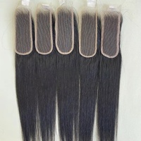Closure en dentelle HD avec nœuds invisibles, 100% cheveux humains vietnamiens bruts, cuticules alignées, ligne de cheveux naturelle