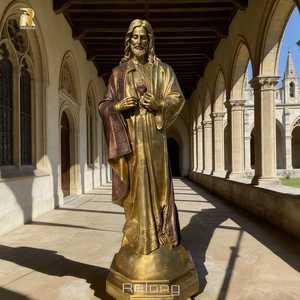 Estatua <span class=keywords><strong>de</strong></span> Latón <span class=keywords><strong>de</strong></span> Tamaño Real del Sagrado Corazón <span class=keywords><strong>de</strong></span> Jesús, Estilo Religioso, en Venta - Product Image 4