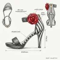 Sandales à talons hauts pour femmes, grande taille, 9,5 cm, à fleurs 3D, fines, à bride arrière, mode sexy, décoration rose, rouges, pour soirée, vente en gros
