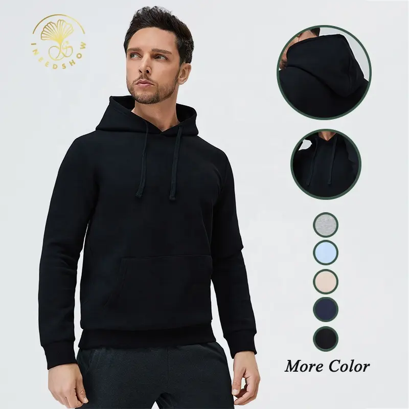 Nieuwe Mode Mannen Fleece Hoodie Gym Vlakte Trainingspak Sweatshirt Lange Mouw Gedrukt Oversized Trui Hoodies