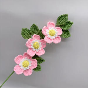 Flores de Rosa de Ganchillo, Simulación de Rosas, <span class=keywords><strong>Regalo</strong></span> <span class=keywords><strong>para</strong></span> Novia, Decoración <span class=keywords><strong>para</strong></span> el Hogar, Boda, Manualidades, Ramo de Rosas Tejidas a Mano - Product Image 6