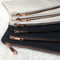 Pochette En Toile Sac Avec fermeture à Glissière En Or Rose Demoiselle D'honneur Sac Cosmétique Pochette Blancs pour Vinyle