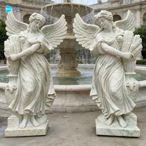 Statue d'ange en <span class=keywords><strong>marbre</strong></span> d'extérieur personnalisée - Figure en pierre de style victorien élégant pour jardin ou cimetière - Product Image 3