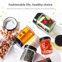 Botol Penyimpanan Acar Kaca Transparan Kecil Berpenutup Tinggi, Bulat, Food Grade, Kemasan Kotak Kapasitas Besar, Segel Kedap Udara, Custom