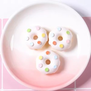 Nuevo estilo, cabujón de resina de Donut redondo con parte posterior plana, artesanía artesanal pintada a mano para broche y fabricación de joyas, recuerdos temáticos de comida - Product Image 3