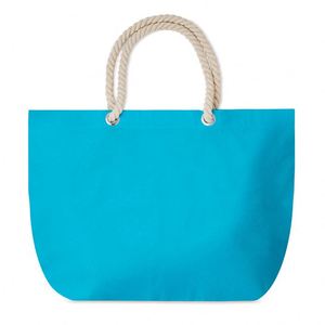 Promotional Custom Logo 55x39cm Cotton 220g/m Silk Screen Printed Washable <b>Tote</b> <b>Bag</b> with <b>Cord</b> Handle for Beach & Shopping - Product Image 3