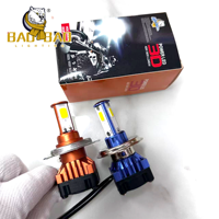 Phares LED H4 BAOBAO 3D 4D 3 faces 4 faces blanc jaune étanches, feux antibrouillard pour vélo, feux LED pour moto
