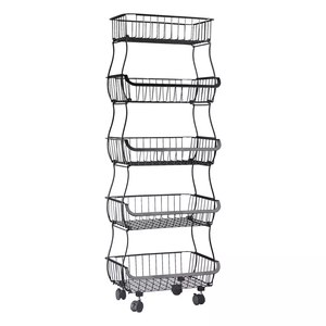 Portable Dismountable 2-6 Layers Metal Kitchen Accessories Storage Holders Kitchen Items Foods Home Storage & Organization