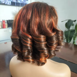 Perruques en <span class=keywords><strong>cheveux</strong></span> vierges vietnamiens 100% pré-épilées, densité 250, ombré, double trame, boucles rebondissantes, vague lâche, dentelle HD 13x4, sans colle - Product Image 2