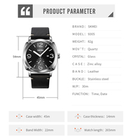 Reloj de Cuarzo SKMEI 9305 con Esfera Minimalista, Reloj con Fecha, Resistente al Agua 30M, para Hombre, para Uso Diario, Trabajo, Eventos Formales