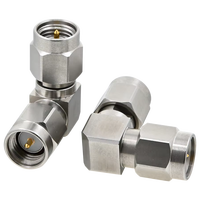 Conector Coaxial SMA-JWJG SMA Macho a SMA Macho Recto/Angular de 50 ohmios, Adaptador RF de Alta Frecuencia de 18 GHz, Acero Inoxidable