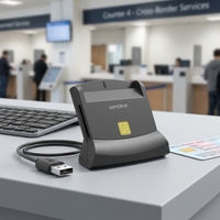 Lector de Tarjetas Inteligentes de Contacto de Alta Calidad, Placa Lectora USB para PC con EMV Nivel 1 para Cajeros Automáticos, Puntos de Venta y Lectores de Tarjetas de Identificación
