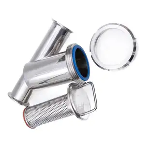 Dn50 Stainless Steel Ss304 Food Grade Pipe Line Liquid Sanitary Y Type Clamp Filter
