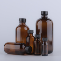 Bouteille en verre de laboratoire 500ml fabrique des bouteilles rondes ambrées de remplissage et de bouchage pour eau liquide, jus, sérum, potion, huile