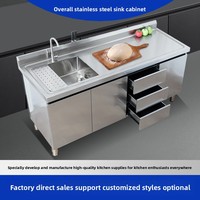 Table de préparation sanitaire autonettoyante ISO 9001 avec armoire, capacité 800 kg, tiroirs en acier inoxydable, comptoir pour boucherie