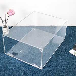 Custom Sizes Transparent Plexiglass Acrylic Shoes Case Acrylic Shoe Storage Boxes