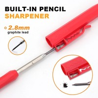 Ensemble de crayons de charpentier mécaniques pour le travail du bois, 0,7 mm, 3 couleurs, corps en plastique, mines de construction, marqueur, taille-crayon intégré