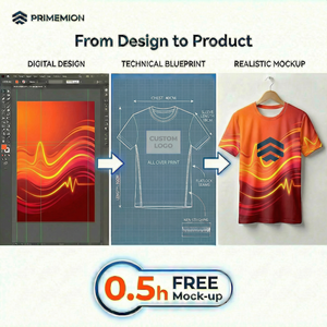 T-shirt sportif tricoté personnalisable à manches raglan pour la course nocturne - Noir avec manches jaune fluo imprimées par sublimation - OEM/ODM disponible - Product Image 2