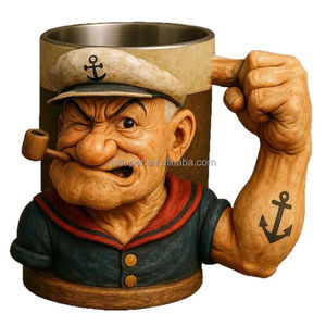 פופאי מובלט קריאייטיב אירופה צינור אמריקאי זקן קישוט שולחן עבודה קישוט כוח קפה כוס מתנה חומרים רב תכליתיים - Product Image 2