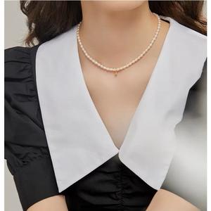 Collar de Mujer Wenchi Golden Bean, Perla Natural de Agua Dulce, Estilo Joven con Cuentas Pequeñas, Cadena Clavícula Francesa, Personalizable - Product Image 2