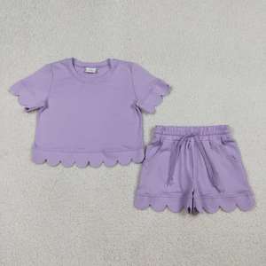 Toddler Girls Gingham Two-Piece Set Sleeveless Tank Top With <b>Peter</b> <b>Pan</b> Collar And Shorts Summer Scalloped <b>Outfit</b> - Product Image 2