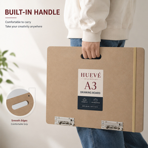 HUEVE A3 - Tablero de Dibujo Portátil de MDF con Clips Metálicos para Artistas y Estudiantes, para Dibujar al Aire Libre, Portapapeles con Logotipo Personalizado - Product Image 5