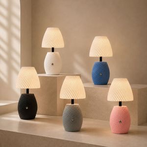 Battery Charging Desk Lamp Small Night <strong>Light</strong> Macaron-Style Nordic Decor Ambient LED Bedside Lamp Touch Control Adjustable - Product Image 1