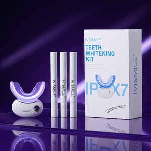 Kit de <span class=keywords><strong>blanchiment</strong></span> dentaire LED sans fil portable, rechargeable, étanche IPX7, à lumière bleue et rouge, avec stylo gel, marque privée - Product Image 2