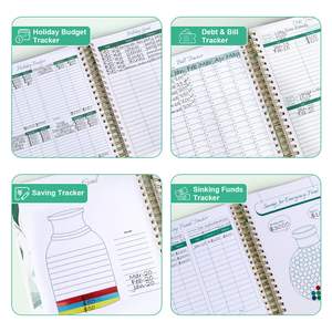 맞춤형 디자인 월간 재정 플래너 오거나이저 날짜 없는 스파이럴 예산 지출 추적기 포켓 포함 예산 플래너 - Product Image 4