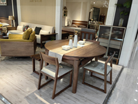 Table à manger en bois massif pliable et extensible, ensembles de salle à manger moderne, Table à feuilles tombantes, Table de Restaurant peu encombrante