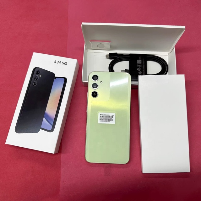 EU Version Dual Sim Used Mobile Phone Original for Am Sung A34 5G Android 128GB Smartphone Unlocked Second Hand Cell Phone