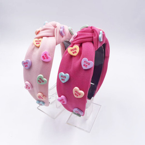 Nuevo Día de San Valentín corazón diadema lindo dulce encanto amor anudado corazón diadema <span class=keywords><strong>me</strong></span> abrazo ancho diadema <span class=keywords><strong>accesorios</strong></span> para el cabello para mujeres - Product Image 4