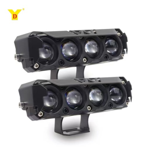 YD Front Motorcycle Spotlights Headlight Fog Lights 4 Lens High Brightness 25W High/Low Beam LED Aluminum Auxiliary Waterproof
