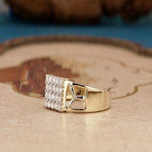 14K Gold Lab Grown Diamond <b>Ring</b> <b>for</b> <b>Men</b> Bold Statement <b>Ring</b> with Synthetic Diamonds Wide Band Luxury Engagement Jewelry - Product Image 1