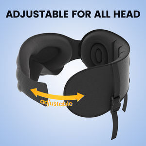 Oreiller de voyage pour avions, sangle de tête d'avion avec masque pour les yeux 3D pour dormir, 360 °   Appui-tête pour les longs vols - Product Image 3