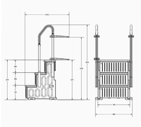Échelle de piscine en plastique renforcé blanc avec barre transversale antidérapante, 3 marches, pour piscine creusée, avec double main courante