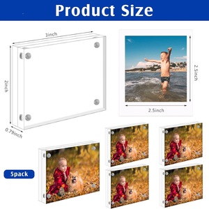 Rõ ràng Acrylic khung ảnh cắt dán đứng cho hình ảnh gia đình khung ảnh nhựa cho bàn văn phòng - Product Image 4