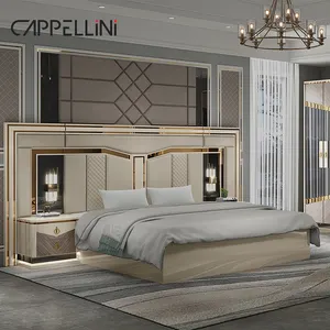 Cheap Wholesale Modern Design King Size Double Bed Sets Wooden Full Queen Luxury Home MDF Bedroom Furniture Set