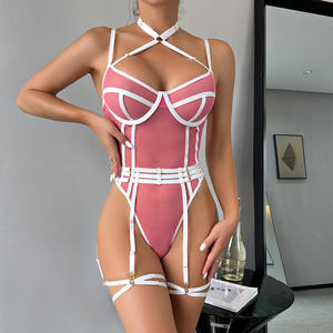 Dames Sexy Verleidelijke Zwarte <span class=keywords><strong>Bondage</strong></span> Bodysuits Erotische Uitgeholde Harnasverband Stevige Controle Kruisloos Gekruiste <span class=keywords><strong>Bondage</strong></span> - Product Image 1
