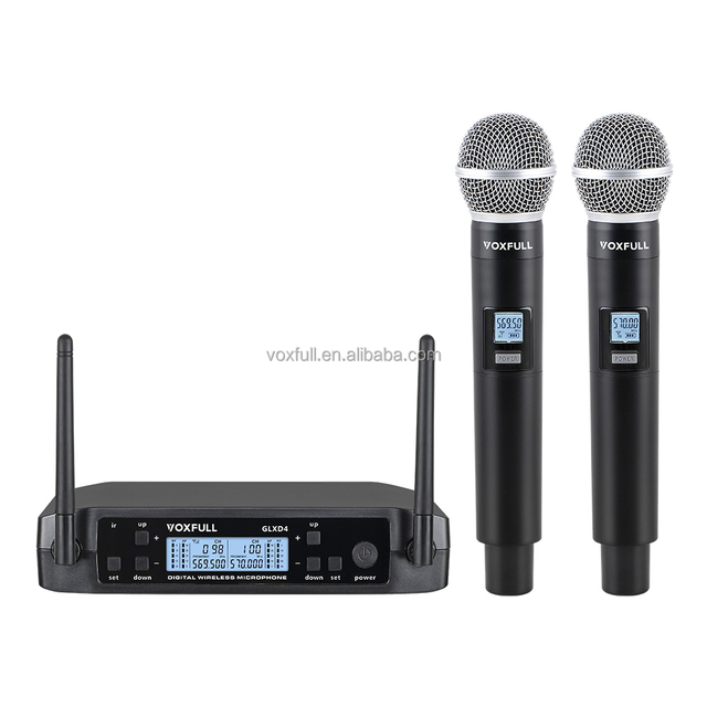 GLXD4 Two Channel IR Tech UHF Wireless Microphone System Micro Sans Fil Handheld Vocal Mic for Church Conference Classroom Event