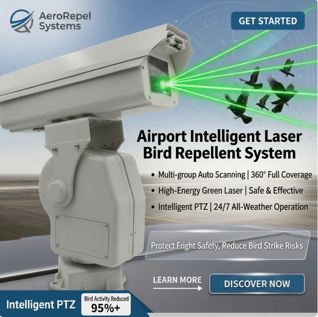 AI Remote 2W Smart Cloud Platform Green Laser Bird Repeller Device with Multiple Timed Patrols for Substations Farms Airports