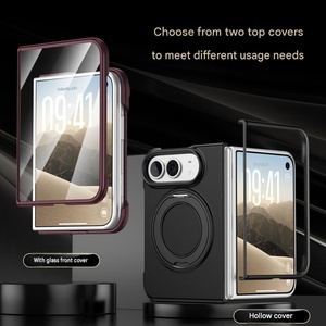 เคสโทรศัพท์หนัง PU แบบแม่เหล็กสำหรับ iPhone Duo รุ่นใหม่ หมุนได้ 360 องศา °   ขาตั้งแบบหมุนได้ ตัวป้องกันหน้าจอด้านหน้า ฝาครอบแข็งกันกระแทก - Product Image 3
